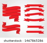 red glossy ribbon vector... | Shutterstock .eps vector #1467865286