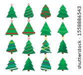 set of christmas tree vector... | Shutterstock .eps vector #1558886543