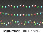 christmas lights. colorful xmas ... | Shutterstock .eps vector #1814144843