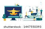 vector illustration  meditation ... | Shutterstock .eps vector #1447550393