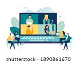 online business conference ... | Shutterstock .eps vector #1890861670