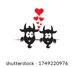 Goats Silhouettes In Love And...