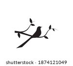 bird silhouette on branch ... | Shutterstock .eps vector #1874121049