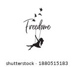 girl silhouette on swing... | Shutterstock .eps vector #1880515183