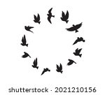 flying birds silhouettes in... | Shutterstock .eps vector #2021210156