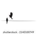 flying birds silhouettes on... | Shutterstock .eps vector #2140100749