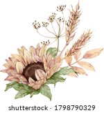 watercolor floral bouquet.... | Shutterstock . vector #1798790329