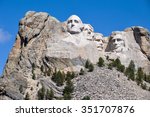 Famous US Presidents on Mount Rushmore National Monument, South Dakota, USA.