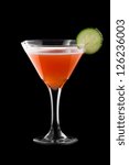 Small photo of Cumbersome coctail isolated on black background