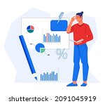 business analyst analyzing... | Shutterstock .eps vector #2091045919