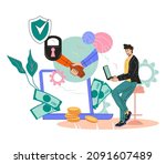 businessman doing business... | Shutterstock .eps vector #2091607489