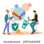 business partners entering into ... | Shutterstock .eps vector #2091626569