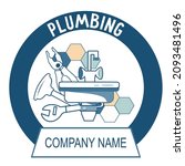 plumbing service logo or... | Shutterstock .eps vector #2093481496