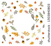 vector wreath of autumn leaves... | Shutterstock .eps vector #1503840803