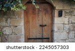 Old Wooden Door Of A Stone...