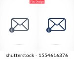 vector mail icon flat letter... | Shutterstock .eps vector #1554616376
