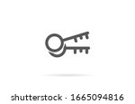 key icon vector in trendy flat... | Shutterstock .eps vector #1665094816
