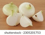 Seasonal Onion on Wood Grain Table