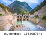 Small photo of Kinnaur, Himachal Pradesh-October,2019: The Karcham Wangtoo Hydroelectric Plant is a 1,000 megawatts run-of-the-river hydroelectric power station on the Sutlej River upstream of Naptha Jhakri dam.