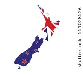 New Zealand Map With Flag Vector