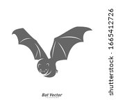 bat logo vector template.... | Shutterstock .eps vector #1665412726