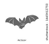 bat logo vector template.... | Shutterstock .eps vector #1665412753
