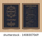 menu layout with ornamental... | Shutterstock .eps vector #1408307069