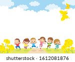 illustration of cute kids are... | Shutterstock .eps vector #1612081876