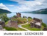 Small photo of Ruins of Urquhart Castle on Lake Loch Ness, Scotland