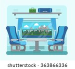 passenger train inside. seat in ... | Shutterstock .eps vector #363866336