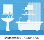 bathroom with furniture. cozy... | Shutterstock .eps vector #433047733