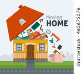 moving home. family moving out... | Shutterstock .eps vector #462673276