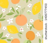 seamless pattern with lemons... | Shutterstock .eps vector #1400777453