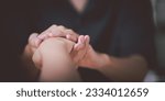 Small photo of Husband and wife join hands to cheer ,Relationship care concept ,comforting family members ,mutual encouragement ,tenderness ,comfort and sympathy ,helping ,giving hope and believing