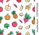 healthy fruit and vegetable in... | Shutterstock .eps vector #1255455106