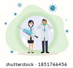 2 of doctors in bubble that... | Shutterstock .eps vector #1851766456