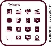 tv icon set. 16 filled tv icons.... | Shutterstock .eps vector #1316387459