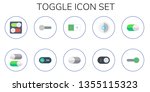 toggle icon set. 10 flat toggle ... | Shutterstock .eps vector #1355115323