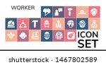 worker icon set. 19 filled... | Shutterstock .eps vector #1467802589