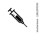 Syringe Icon Vector Black And...