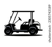  golf cart silhouette vector...