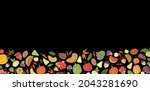 autumn border. thanksgiving... | Shutterstock .eps vector #2043281690