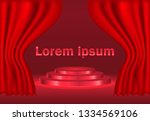 podium with curtain on bright... | Shutterstock .eps vector #1334569106