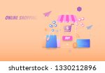 online shopping modern flat... | Shutterstock .eps vector #1330212896