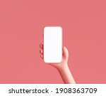 3d smartphone holding concept.... | Shutterstock . vector #1908363709