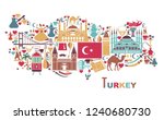 set of country turkey culture... | Shutterstock .eps vector #1240680730