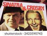 Small photo of Viersen, Germany - January 9. 2024: Frank Sinatra and Bing Crosby vinyl record album cover (focus on center)