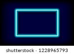 rectangle cyan neon tube frame... | Shutterstock .eps vector #1228965793