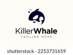 Killer Whale Logo With Bubbles. ...