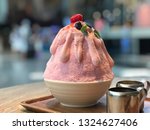 sweet berry and milk shaved ice | Shutterstock . vector #1324627406